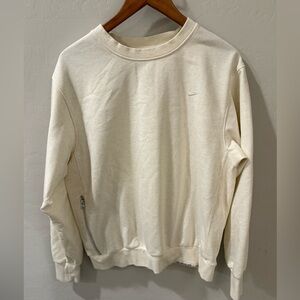 Cream Nike Men's Sweater Size M